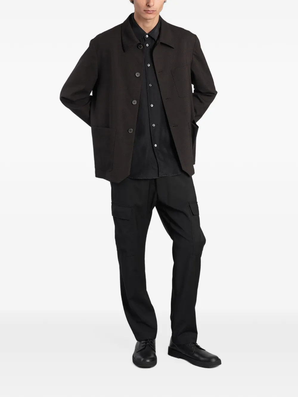 Barena check-pattern patch-pocket shirt jacket Bruin