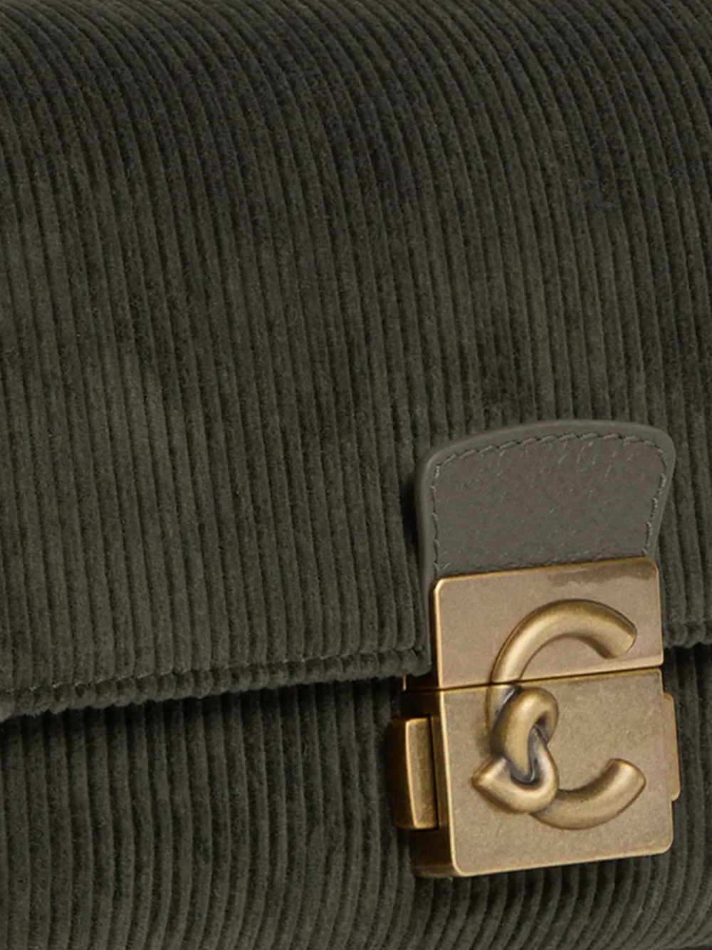 Coccinelle medium corduroy-effect tote bag Groen