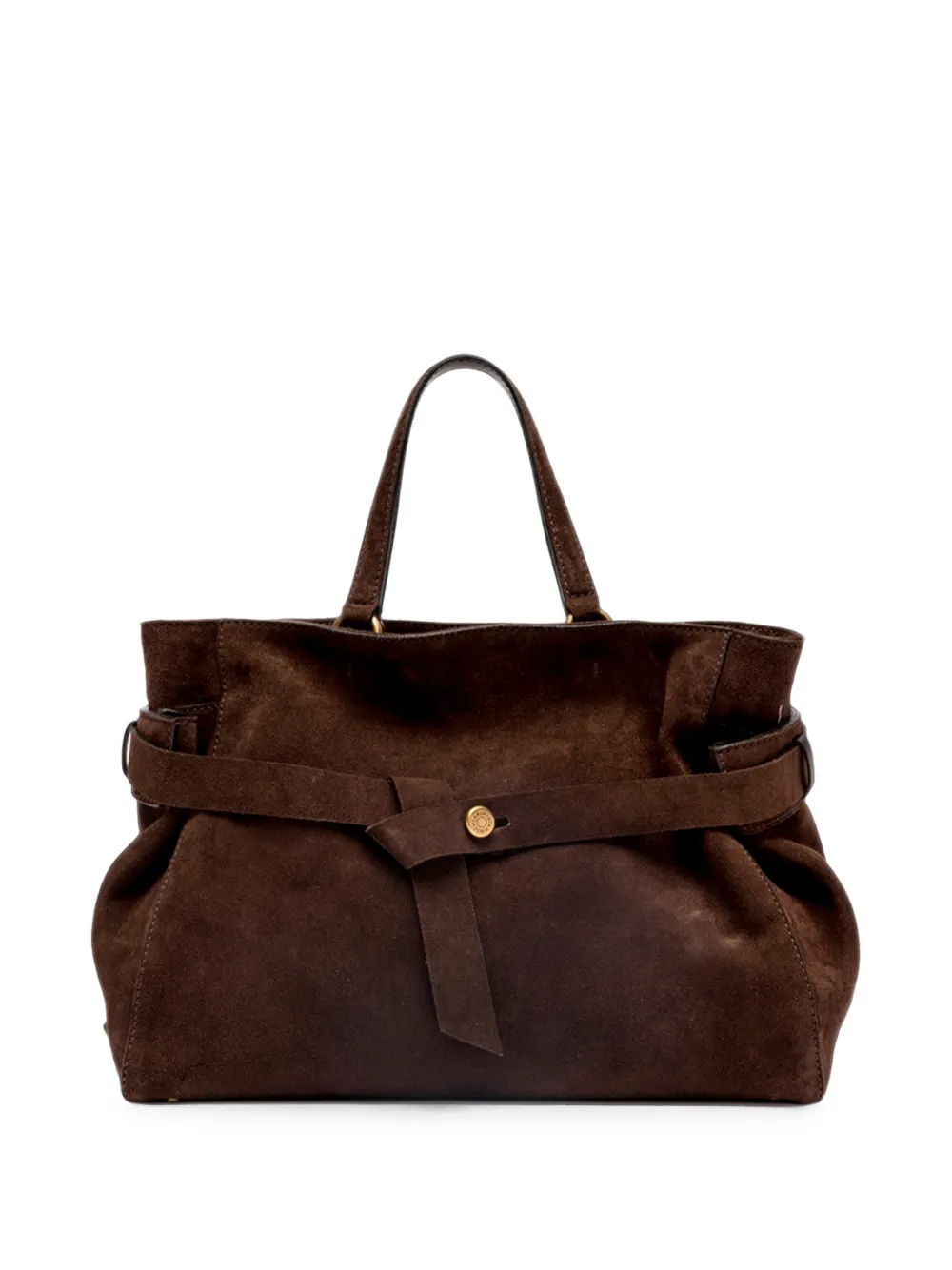 GIANNI CHIARINI large Miranda suede belted shoulder bag - Marrone