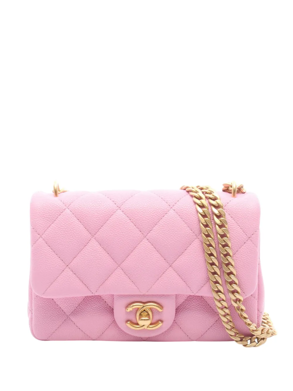 CHANEL Pre-Owned 2021-2026 Mini Quilted Caviar Sweetheart Flap crossbody bag - Rosa