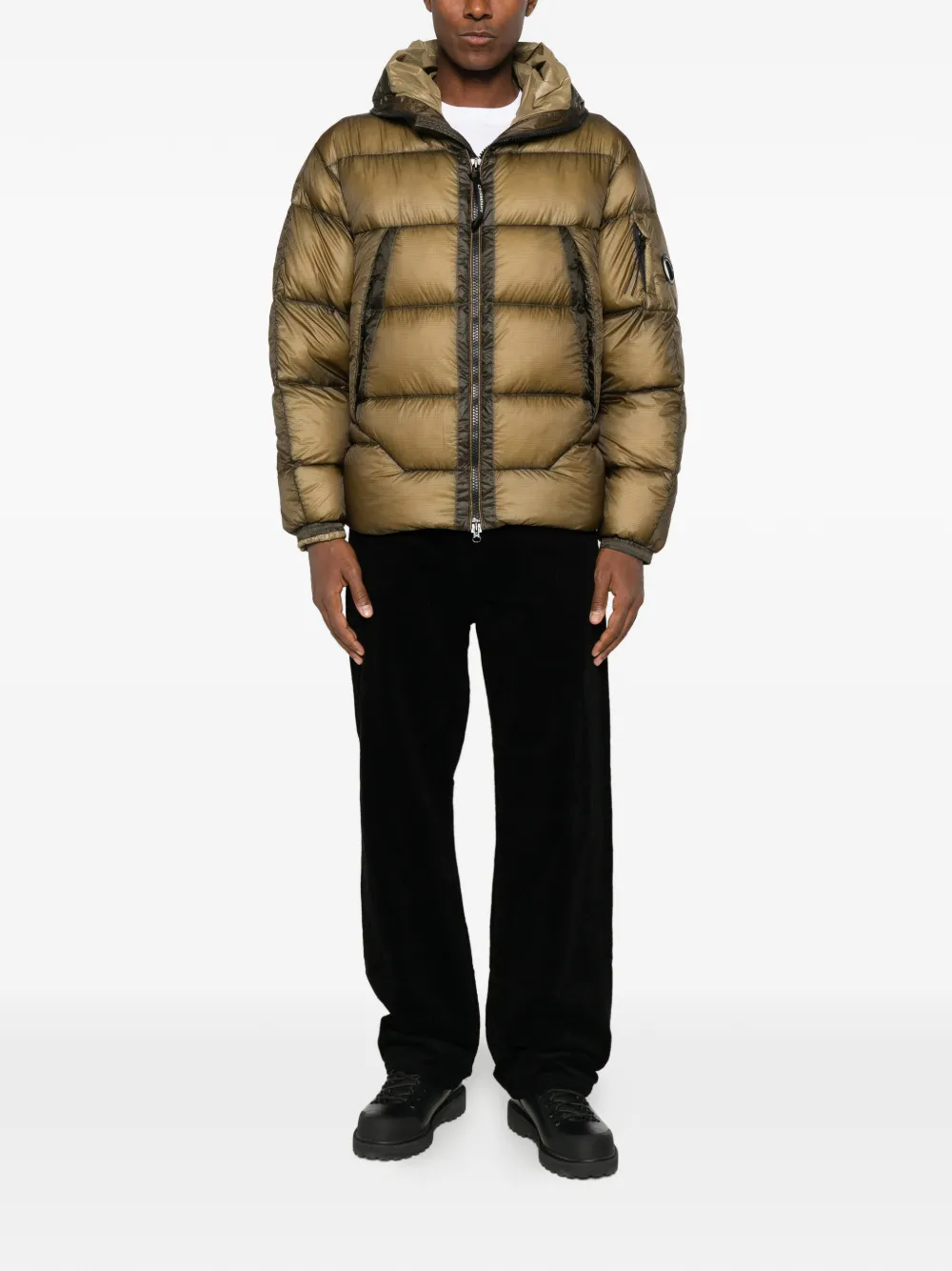 C.P. Company Goggle-detail padded jacket Groen