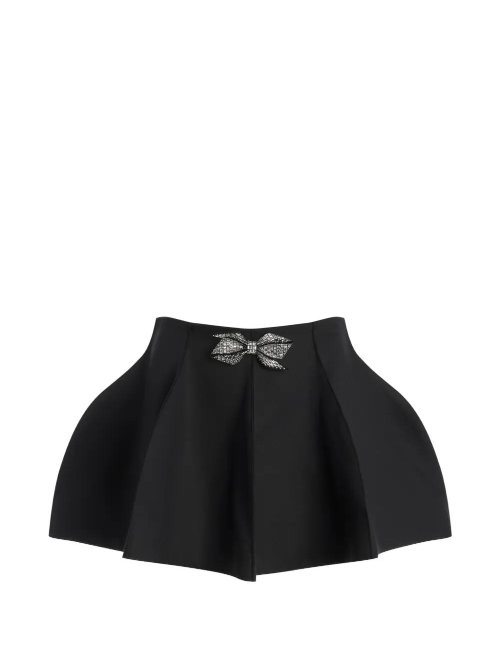Genny bow-embellished flared mini skirt - Nero