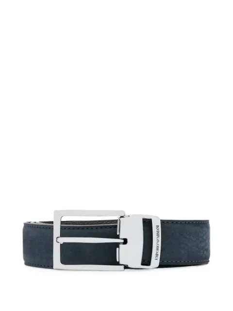 Emporio Armani logo-engraved leather belt
