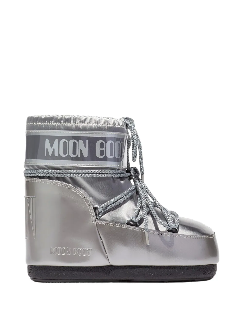 Moon Boot bottes Icon Glance en satin argenté Moon Boot bottes Icon Glance en satin argenté