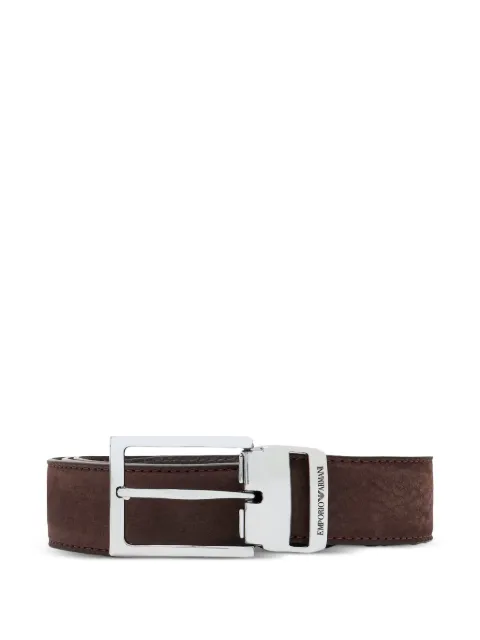 Emporio Armani logo-engraved buckle belt