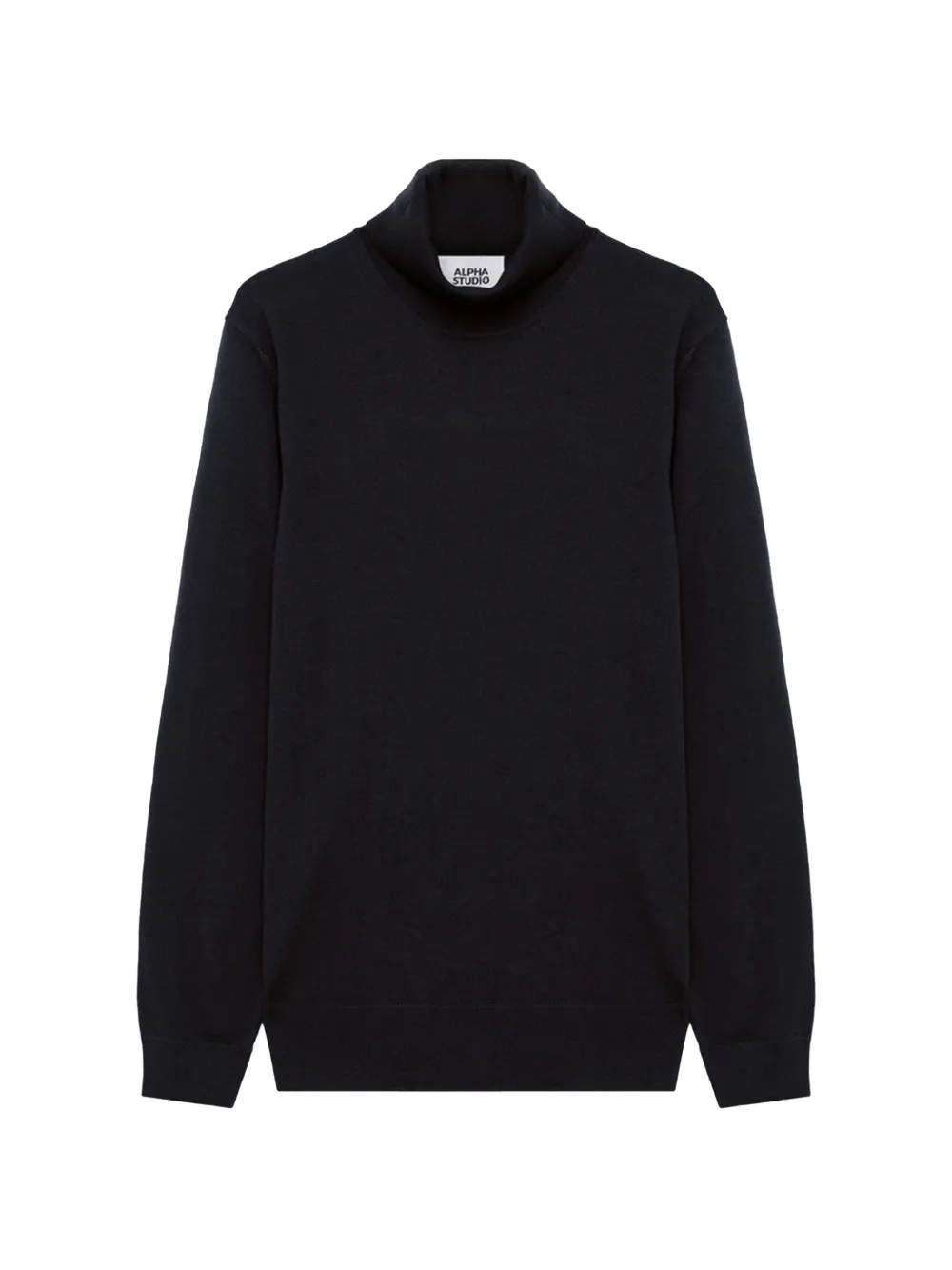 Alpha Studio Roll-neck Wool Sweater In Blue