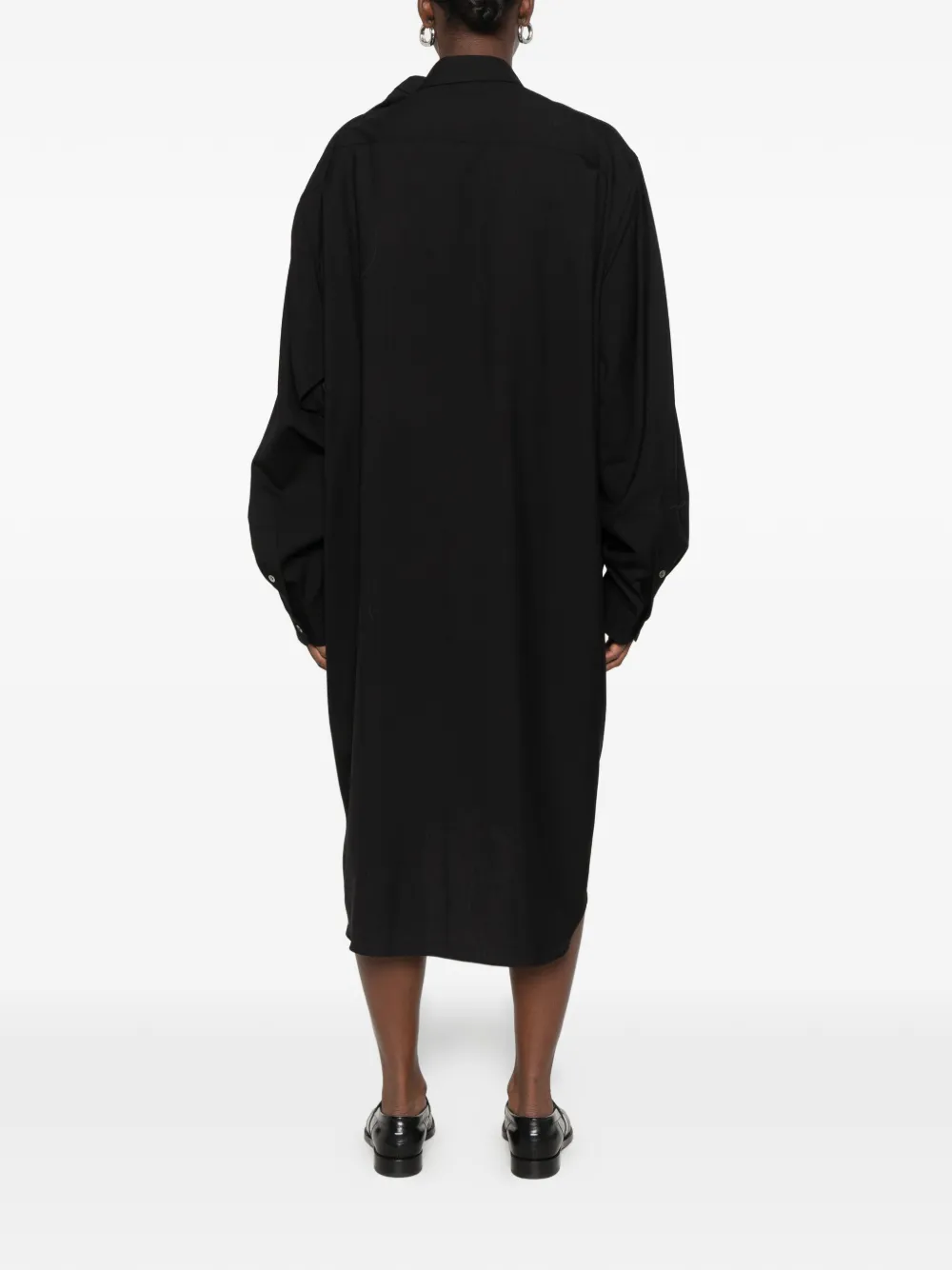 Junya Watanabe rose-appliqué cut-out midi dress Zwart