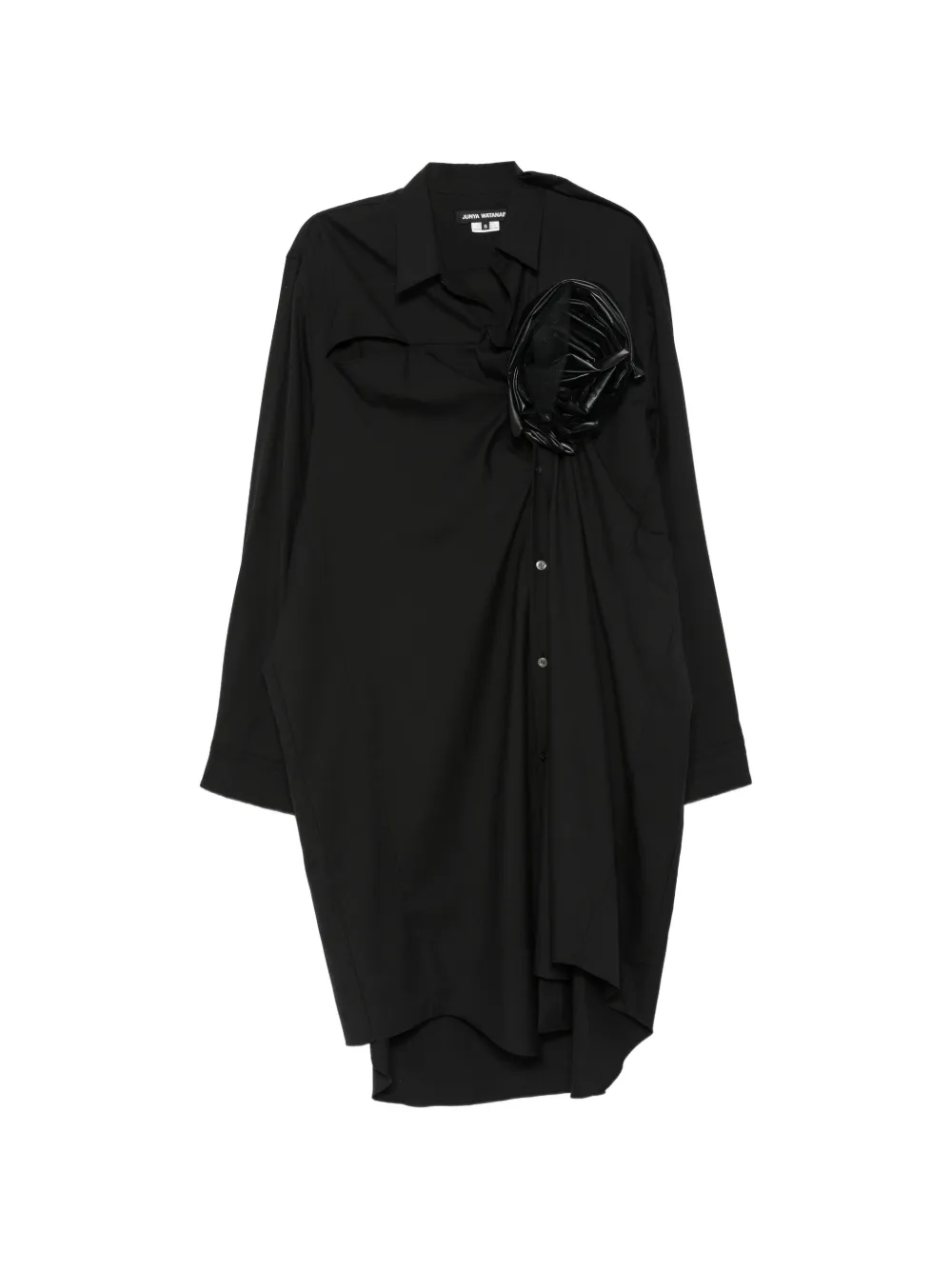 Junya Watanabe rose-appliqué cut-out midi dress Zwart
