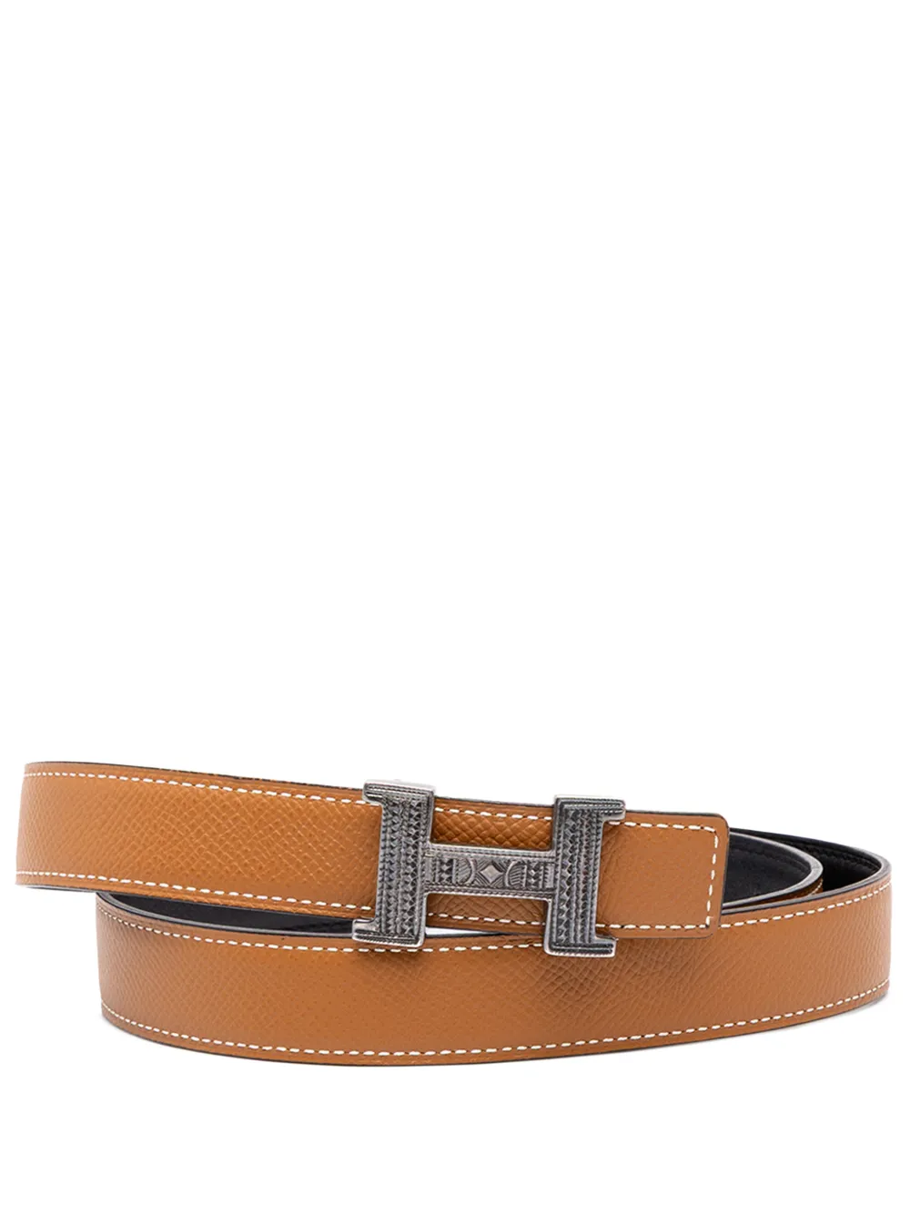 Hermès Pre-Owned 2018 Epsom H Touareg Reversible belt - Marrone