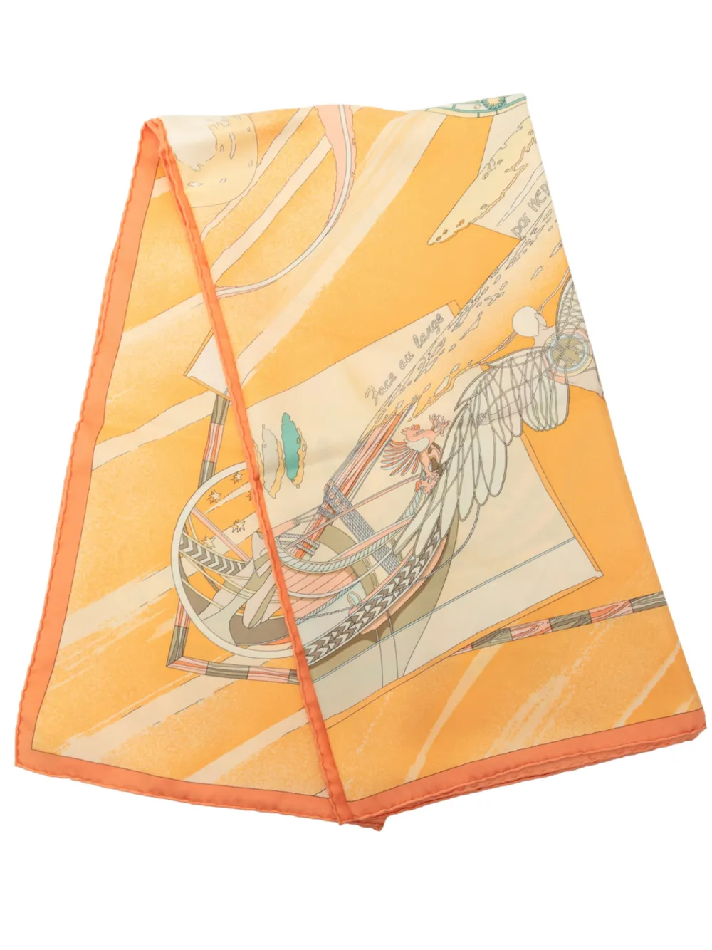 Hermès Pre-Owned 1980-2000 Face Au Large 90 Seidenschal - Orange