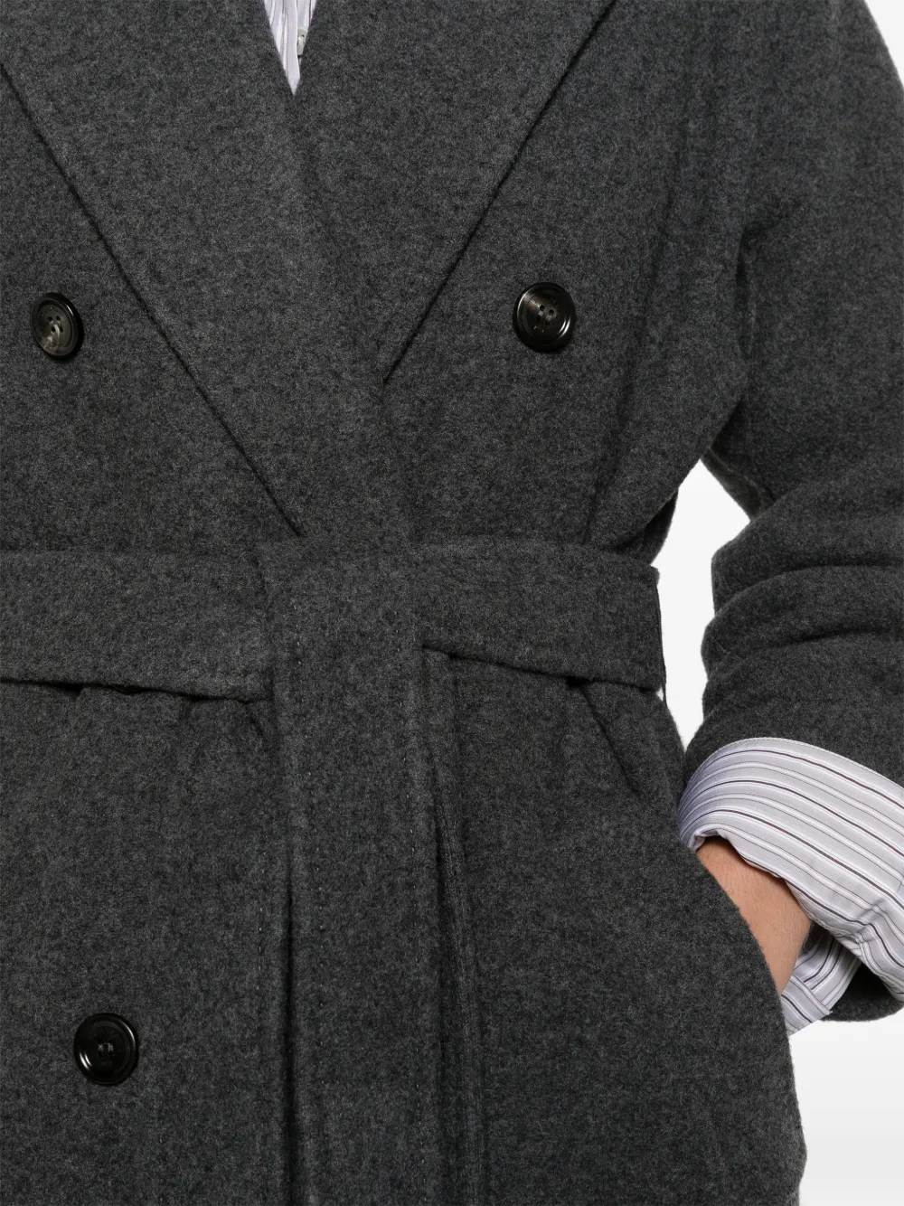 Max Mara oversized double jersey coat dark grey Grijs