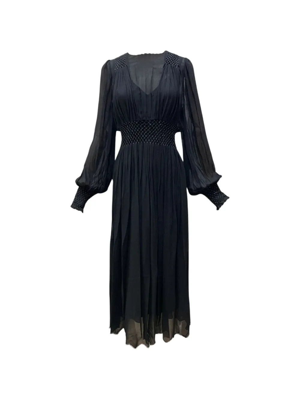 ZIMMERMANN Ascent smocked midi dress Zwart