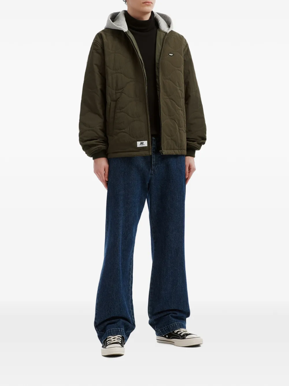 CHOCOOLATE quilted hooded jacket Groen