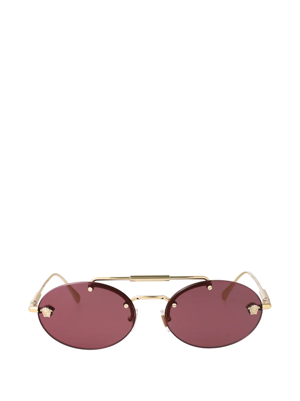 Versace Eyewear Medusa oval-frame sunglasses - Oro