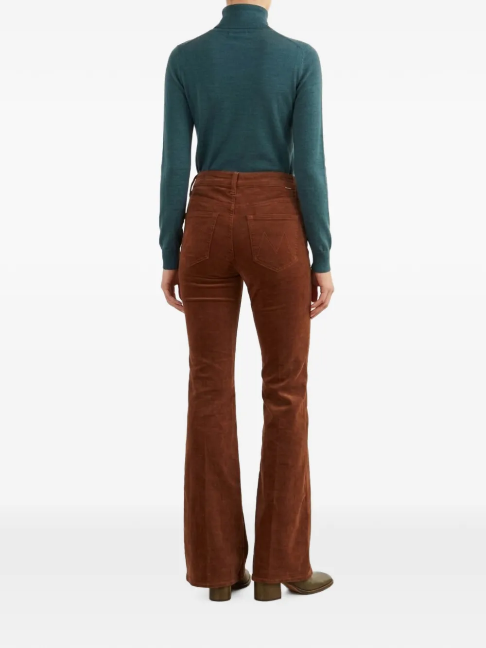 MOTHER The Doozy ribfluwelen flared broek Bruin