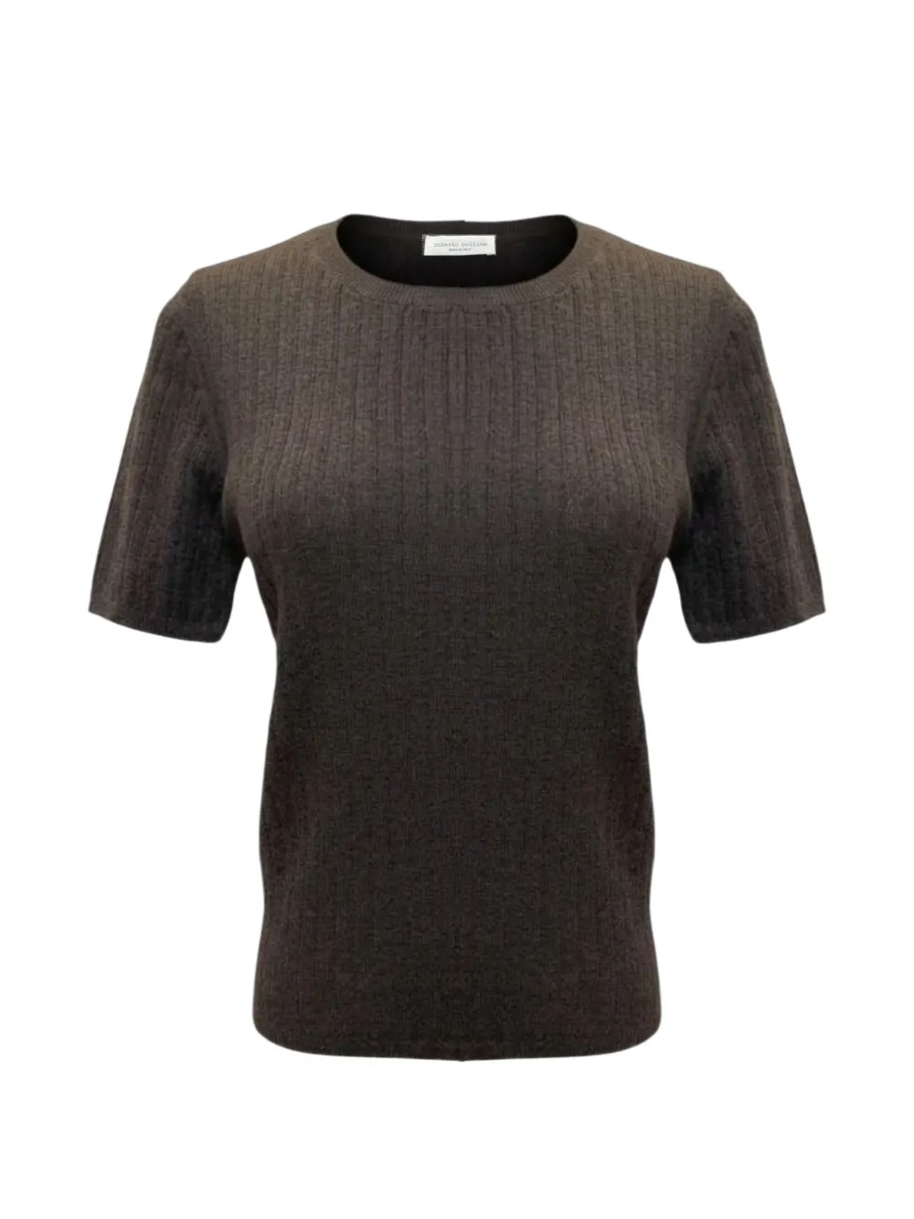 Roberto Collina ribbed short-sleeved sweater Bruin