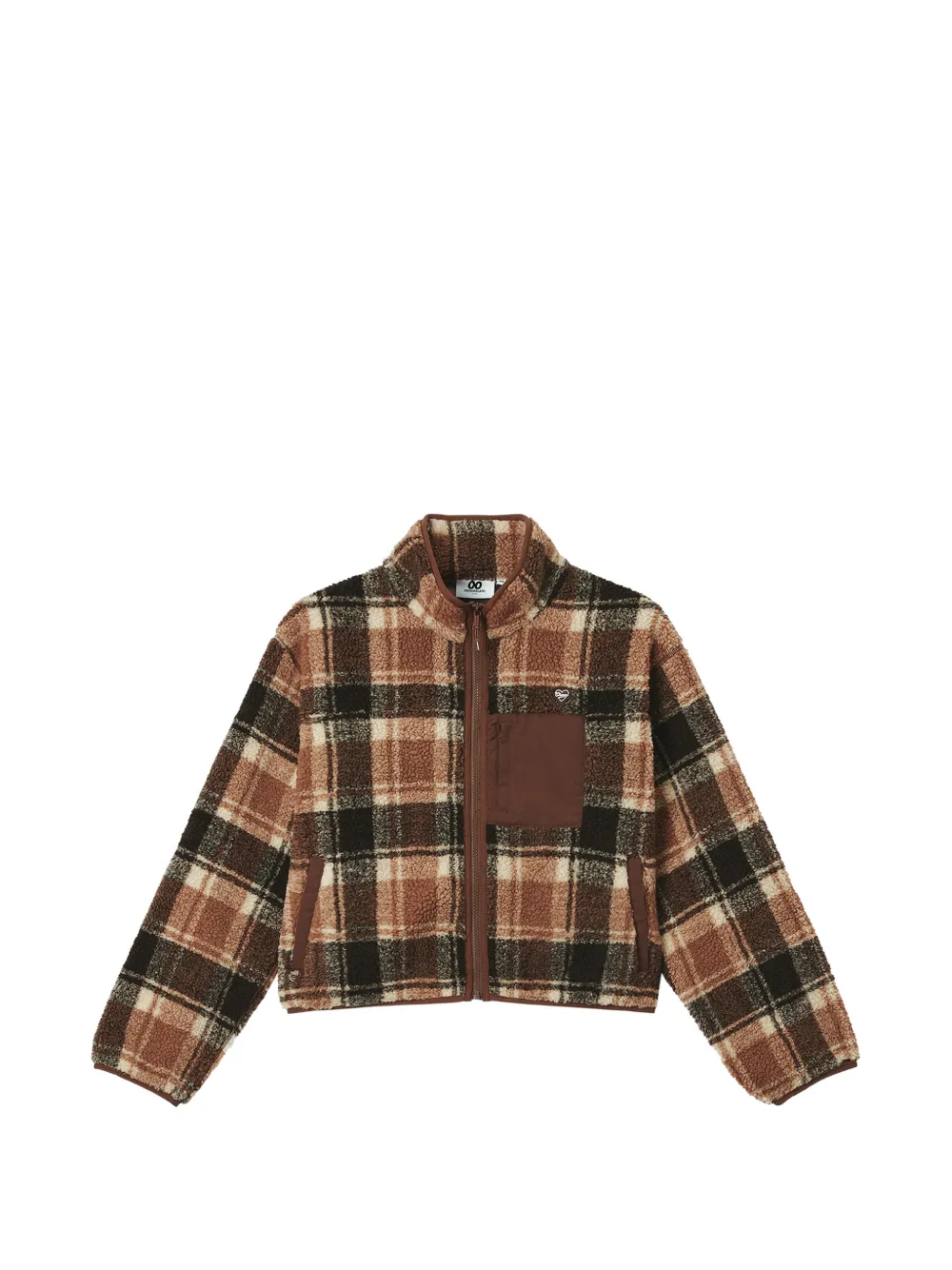 CHOCOOLATE check fleece jacket - Marron