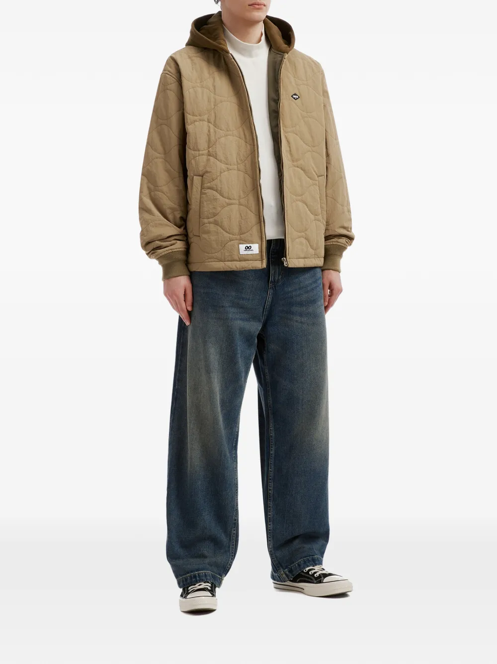 CHOCOOLATE quilted hooded jacket Beige
