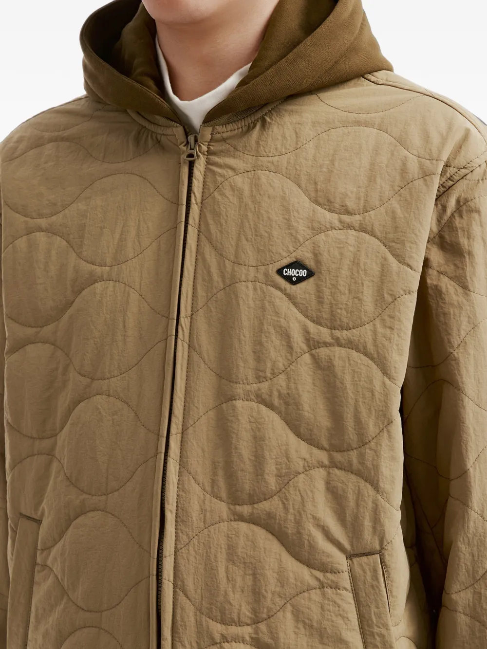 CHOCOOLATE quilted hooded jacket Beige