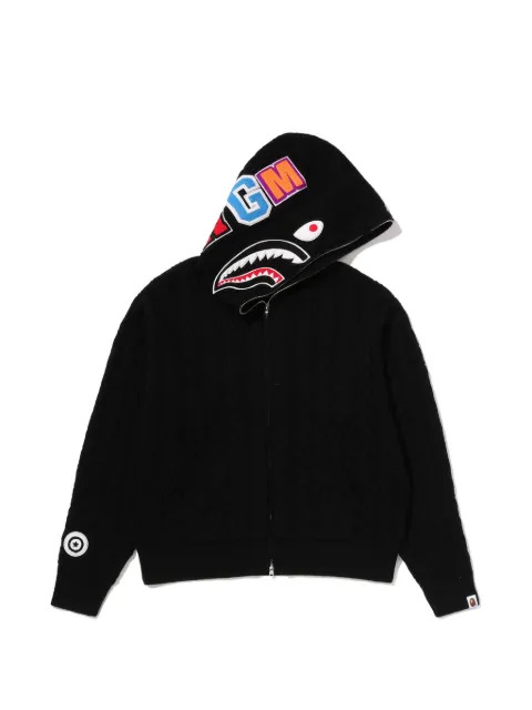 A BATHING APE® Shark cable-knit hoodie