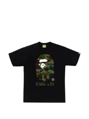 A BATHING APE® Ape Head check-print T-shirt | Black | FARFETCH