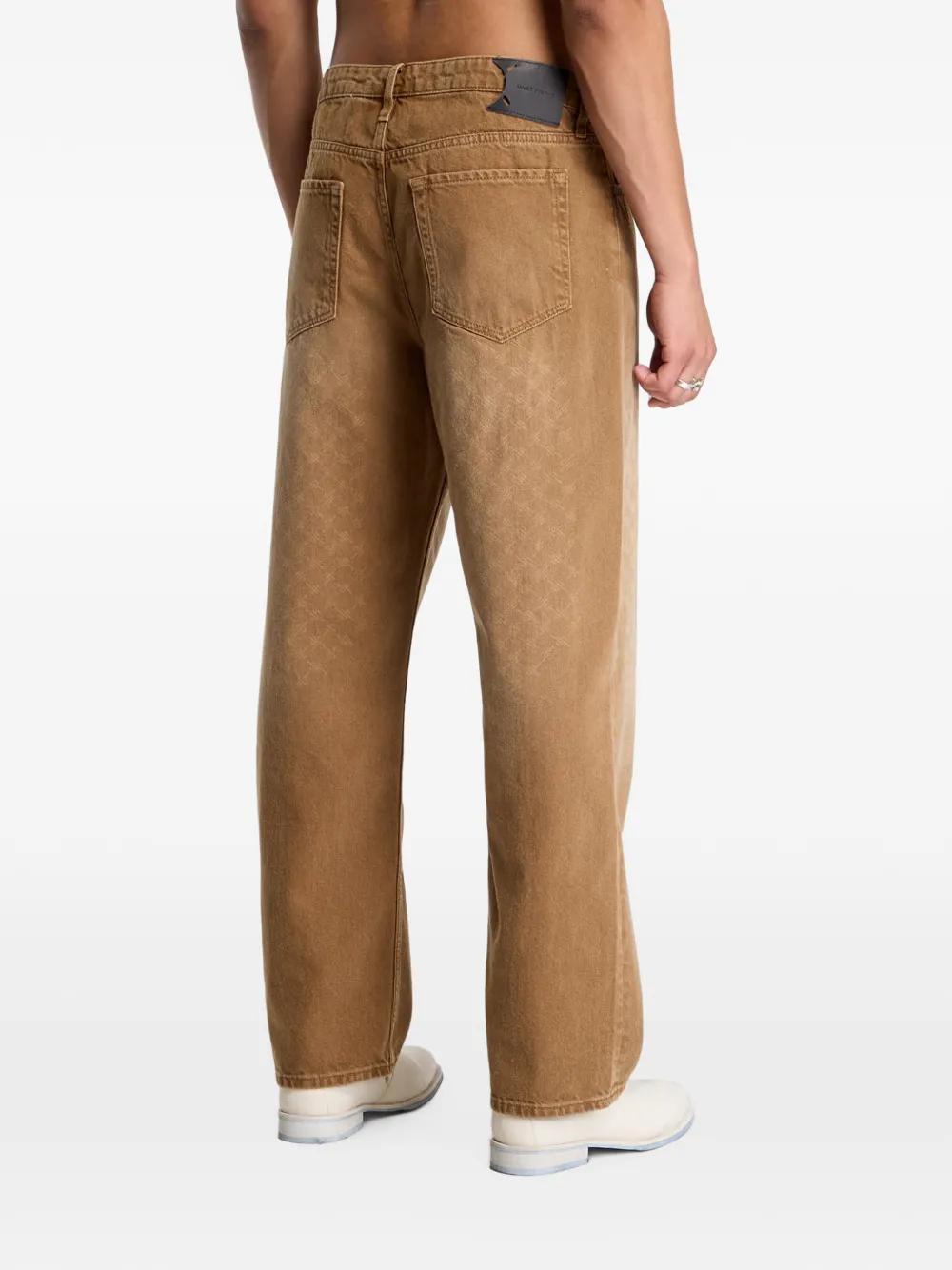 Daily Paper Amba faded monogram straight-leg jeans Beige