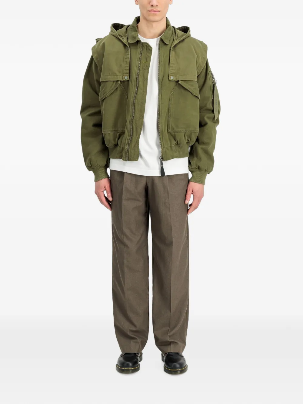 Alpha Industries CWU-45 P D-Tec hooded bomber jacket Groen