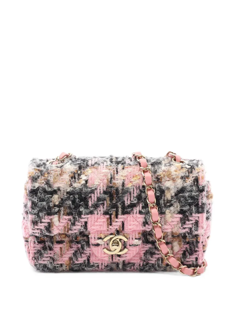CHANEL Pre-Owned 2021s mini tweed shoulder bag - Rosa