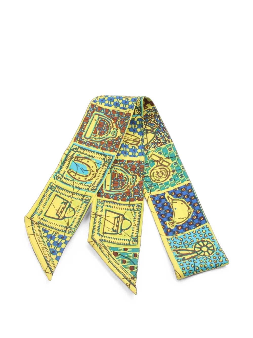 Hermès Pre-Owned 2010s La Maison des Carres ribbon scarf - Gelb
