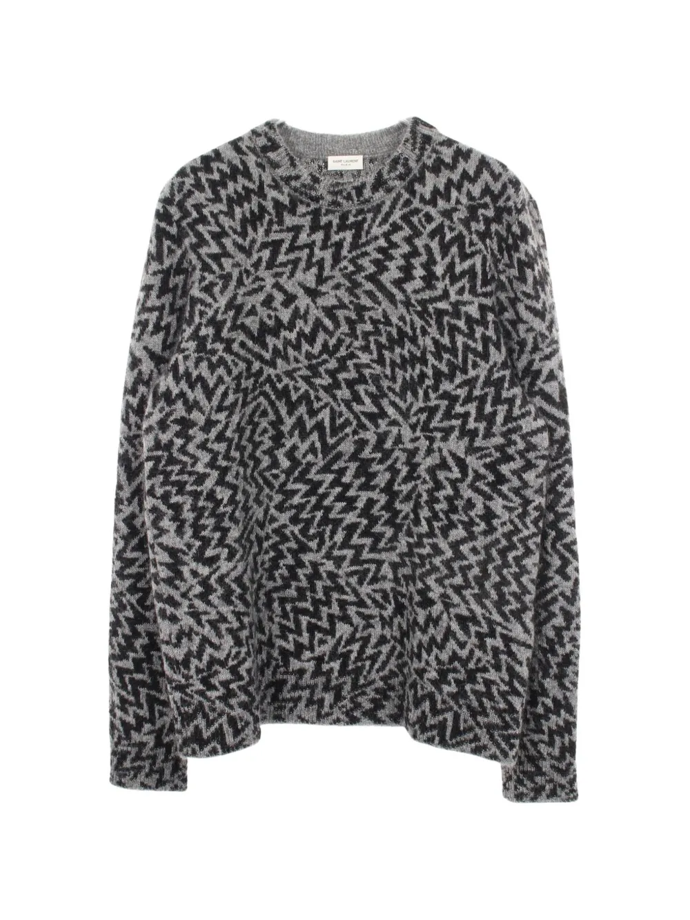 Saint Laurent Pre-Owned pull en maille à motif zig-zag (années 2010) - Noir Saint Laurent Pre-Owned pull en maille à motif zig-zag (années 2010) - Noir