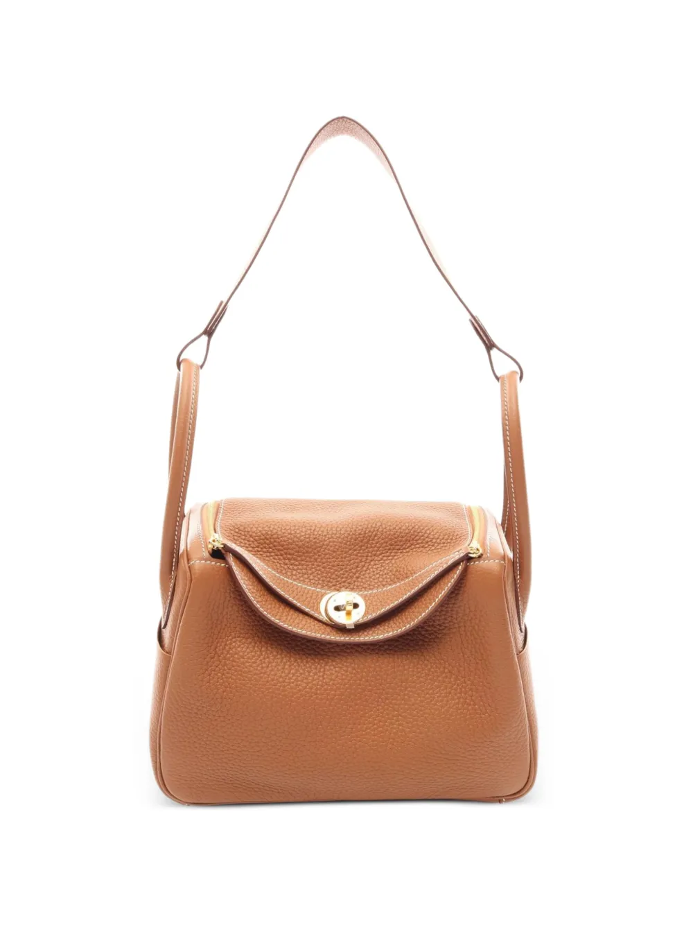 Hermès Pre-Owned Lindy 26 leather shoulder bag - Orange