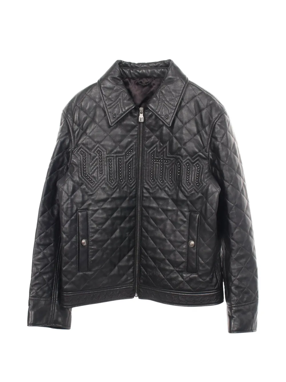 Louis Vuitton Pre-Owned 2010s quilted studded leather jacket - Nero