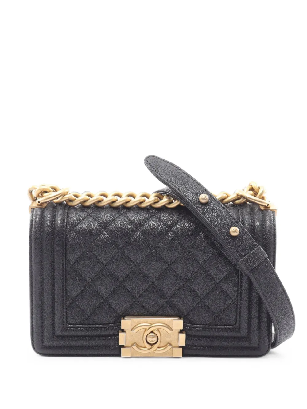 CHANEL Pre-Owned 2018-2019 small Boy Chanel chain shoulder bag - Nero