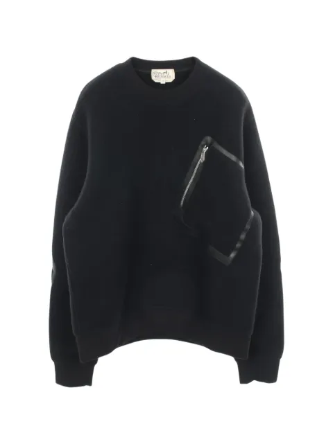 Hermès Pre-Owned sweat à bords en cuir (années 2010)