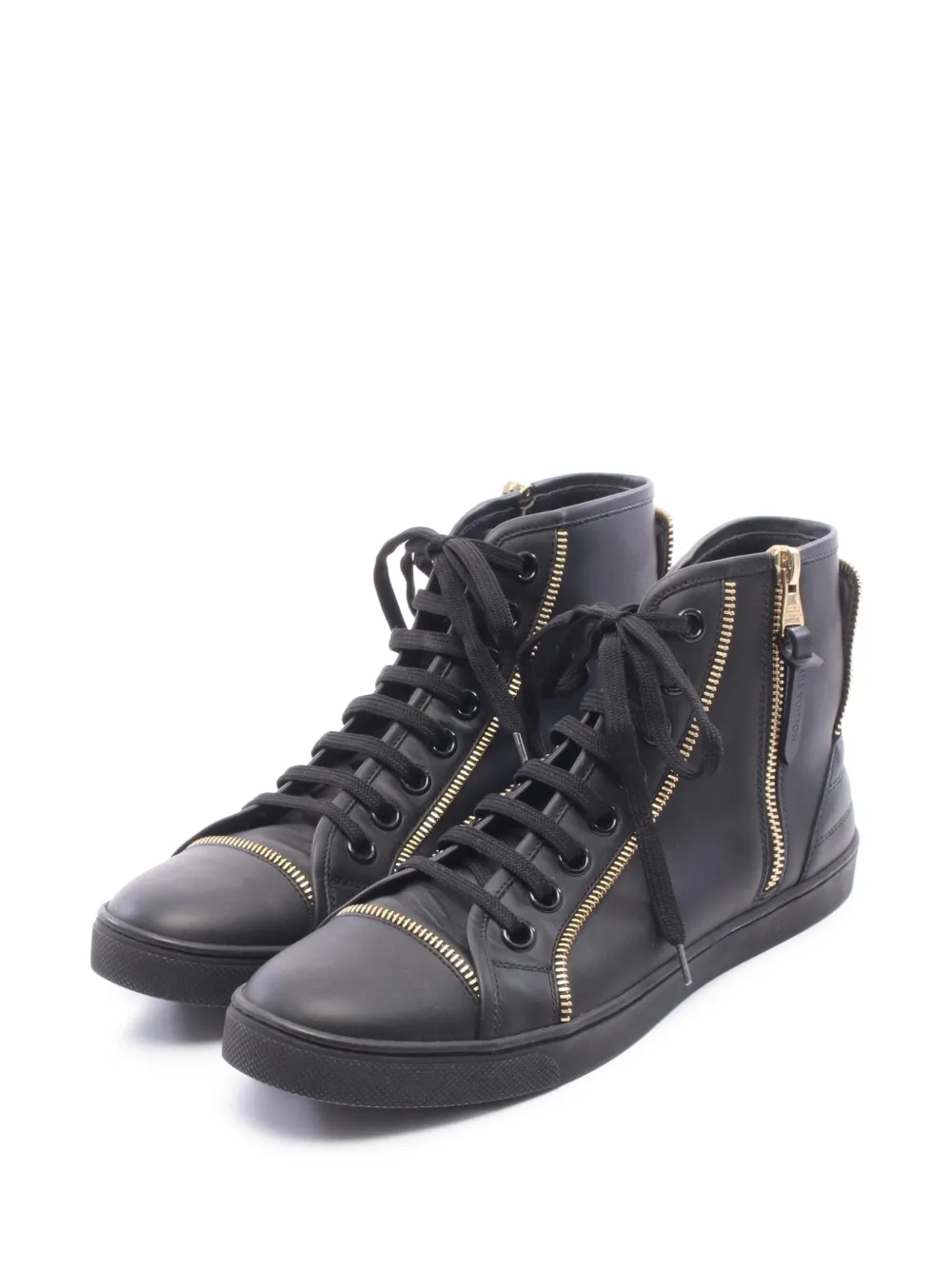 Louis Vuitton Pre-Owned 2014 zip-detail high-top sneakers - Nero