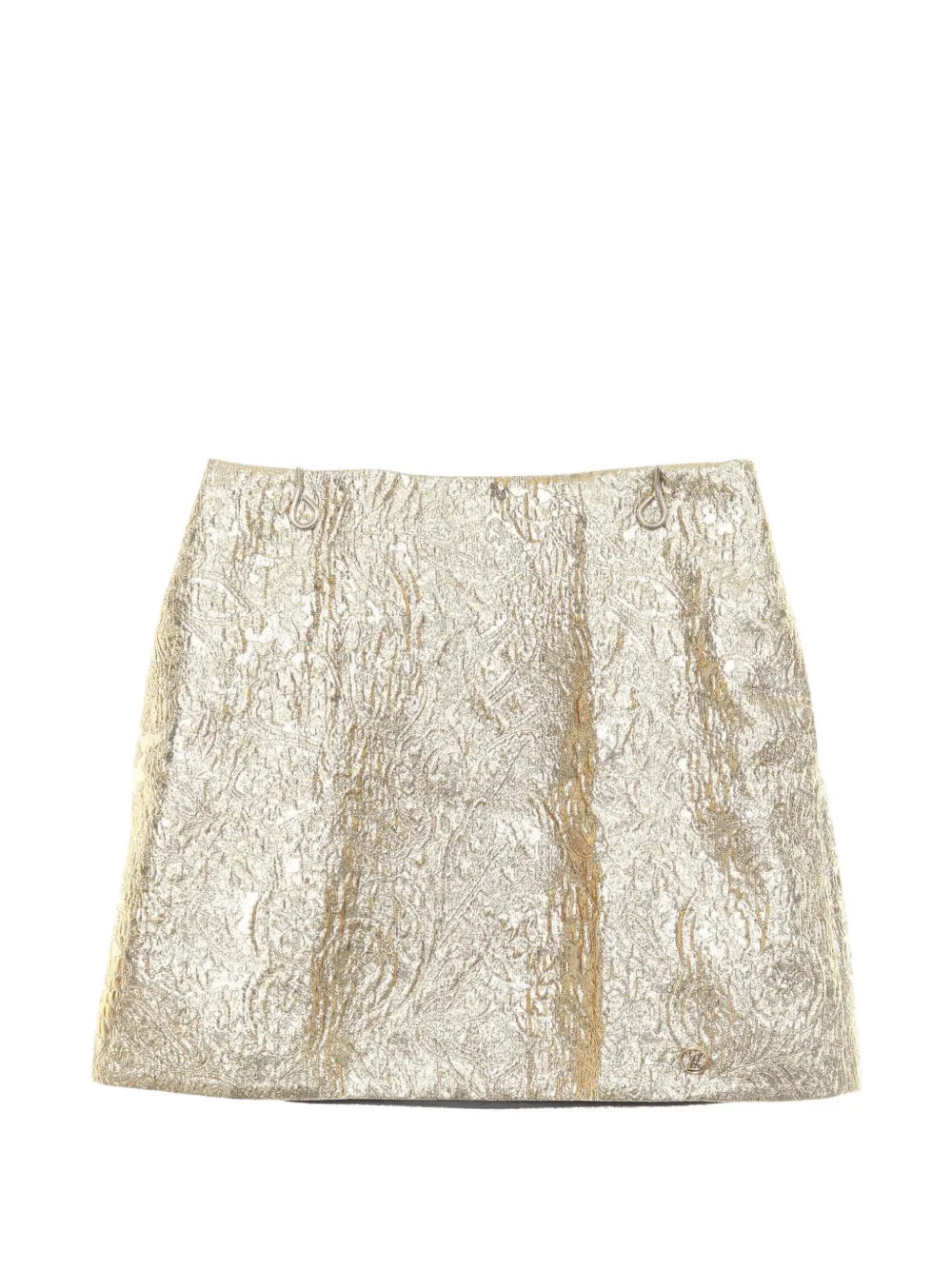 Louis Vuitton Pre-Owned 2010s flower jacquard skirt - Oro