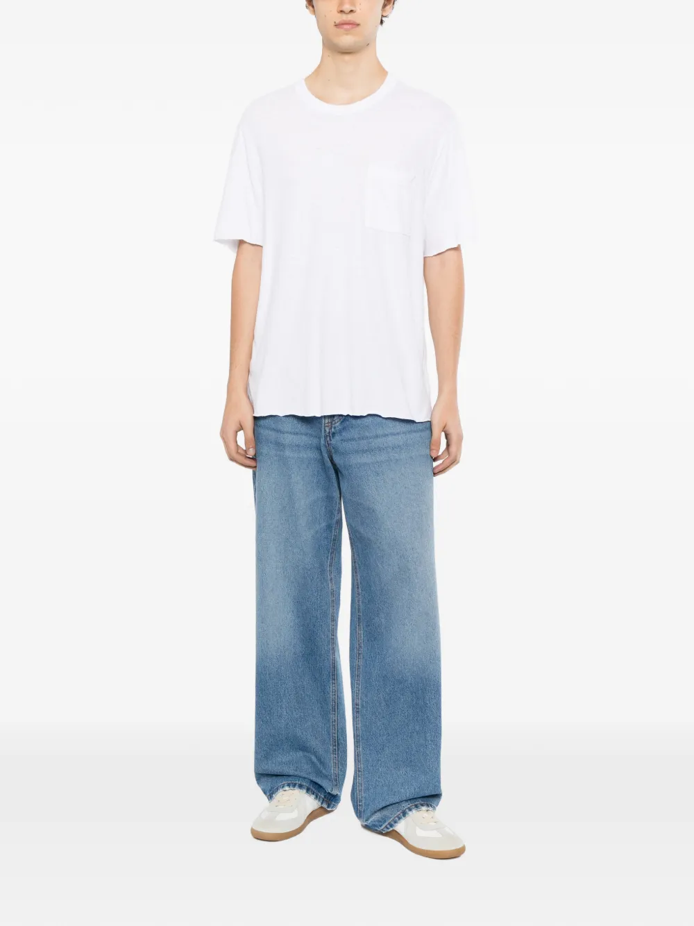 James Perse slub-jersey pocket tee Wit