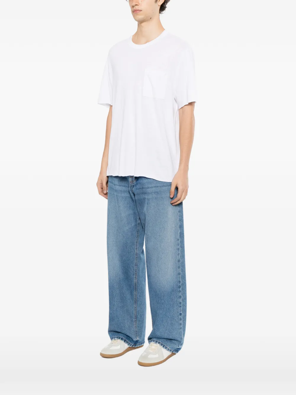 James Perse slub-jersey pocket tee Wit