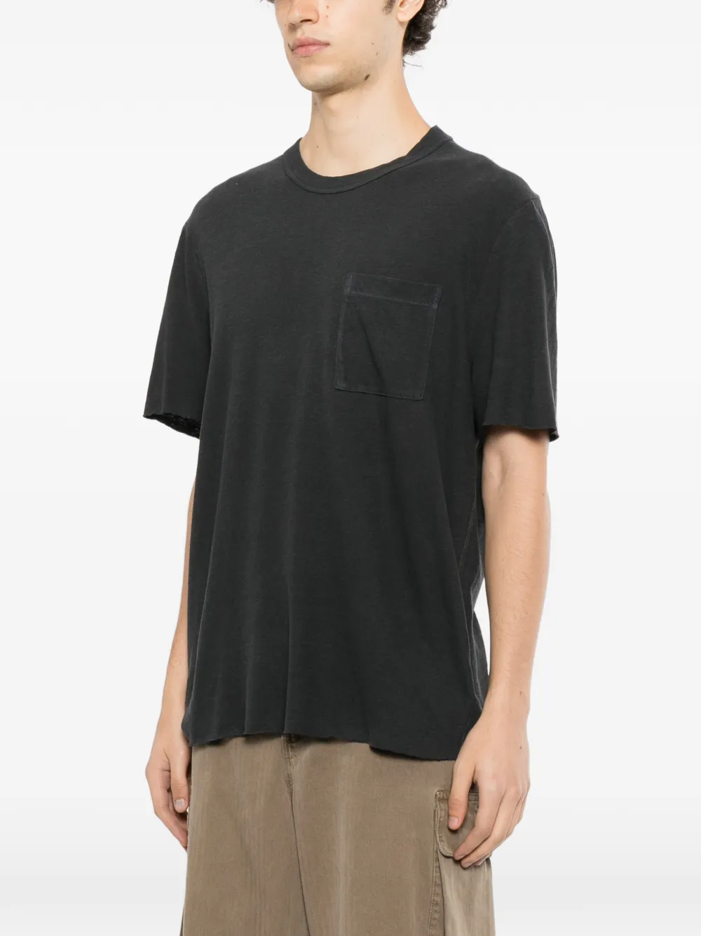 James Perse slub-jersey pocket tee Grijs