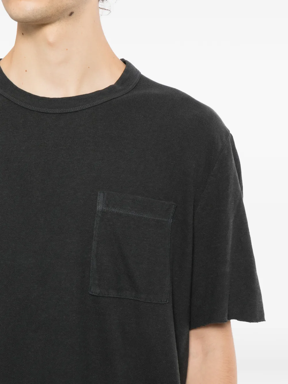 James Perse slub-jersey pocket tee Grijs