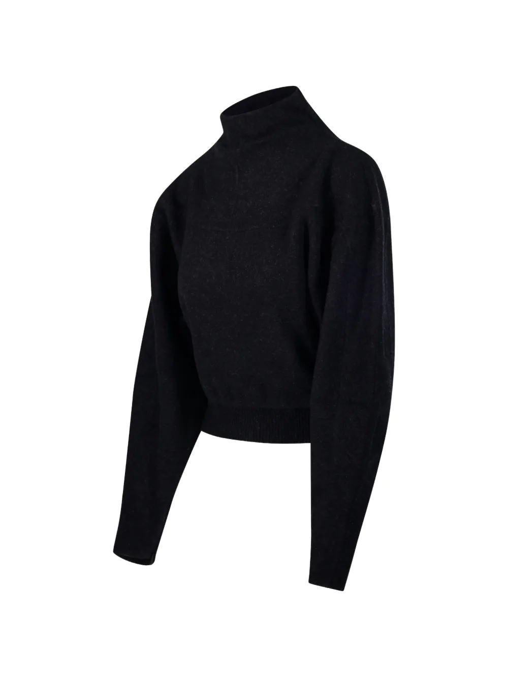 Max Mara Cropped wollen en kasjmier jersey sweater donkergrijs