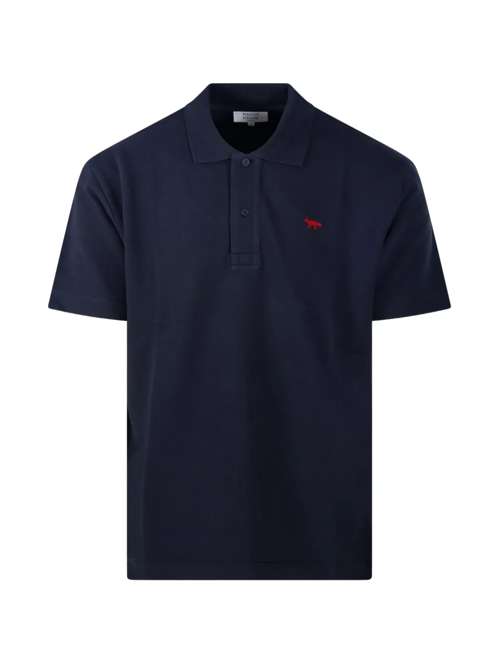 Maison Kitsuné Red Profile Fox patch polo shirt