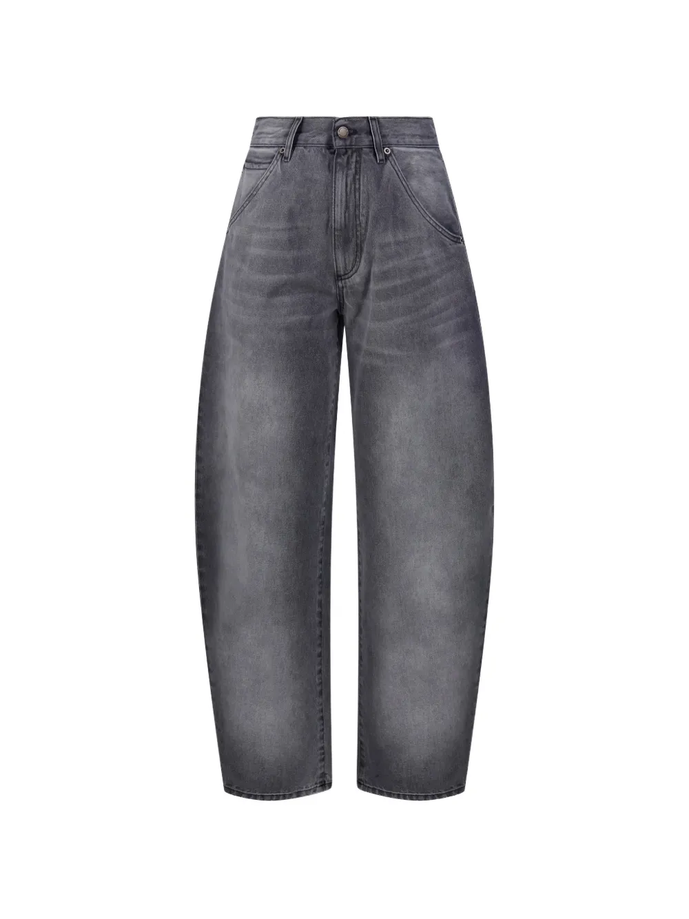 Darkpark Washed-effect Curved-leg Jeans In Gray
