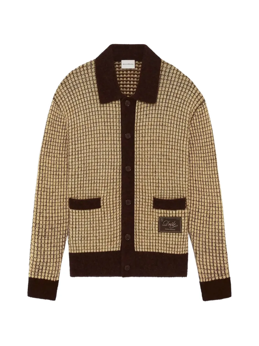 Drôle De Monsieur waffle-knit cardigan - Giallo