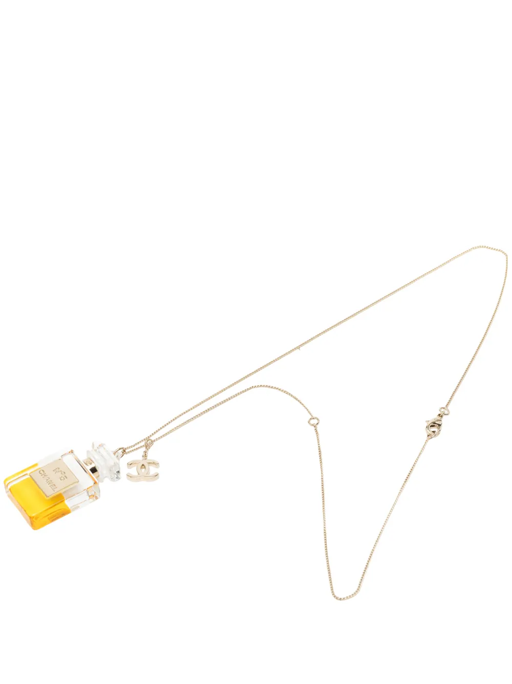 CHANEL Pre-Owned 2011 CC Gold Plated and Resin No 5 Perfume Bottle Pendant Necklace costume necklace - Oro