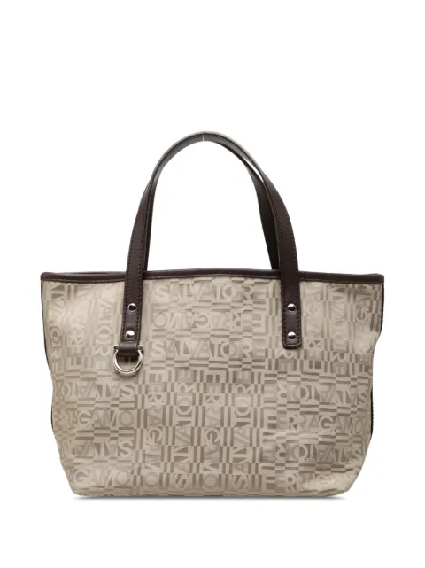 Ferragamo Pre-Owned tote Gancini de lona con logo 2000-2010