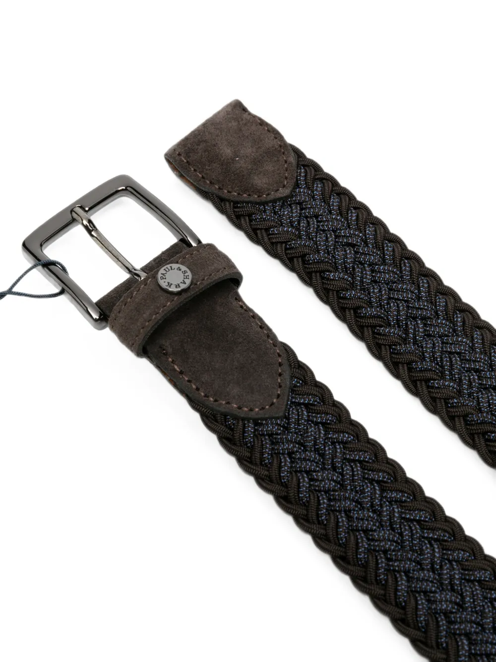 Paul & Shark Gevlochten riem met suède afwerking Bruin