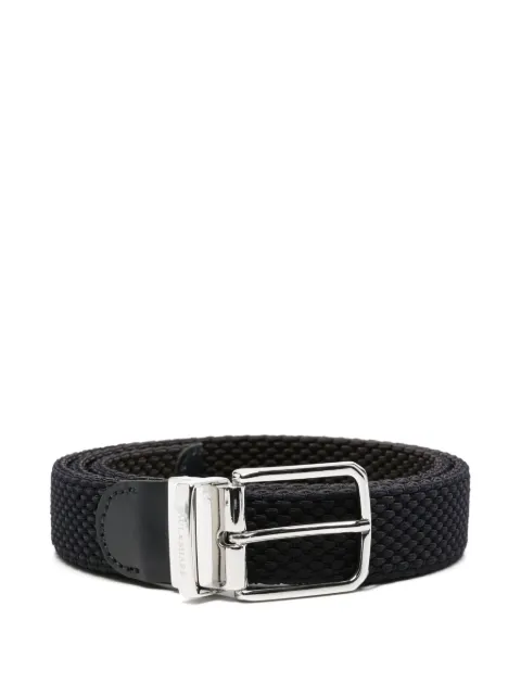 Paul & Shark braided leather-trim belt