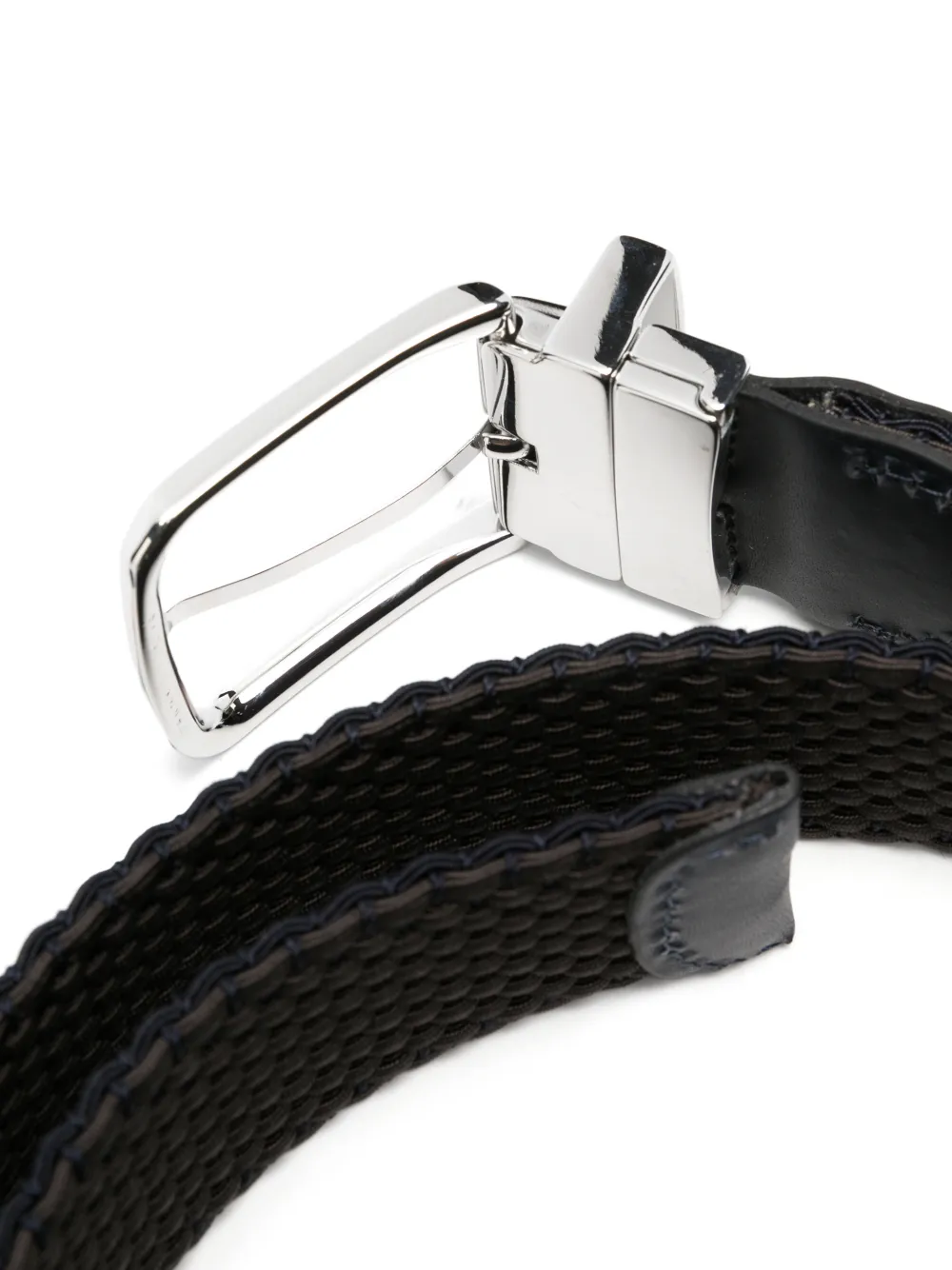 Paul & Shark Gevlochten riem met leren afwerking Blauw