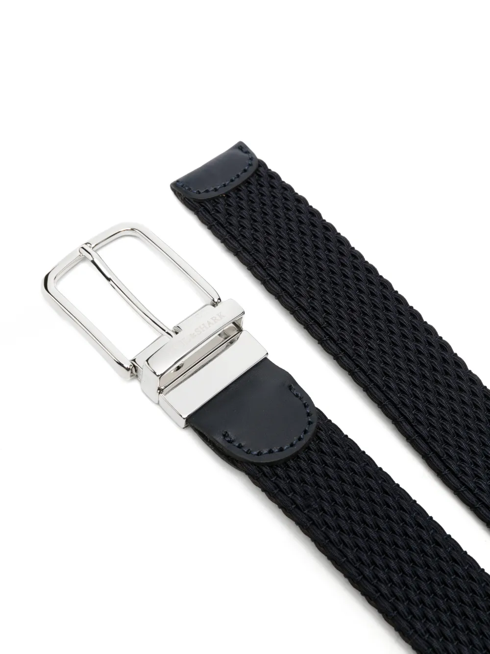 Paul & Shark Gevlochten riem met leren afwerking Blauw